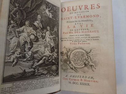 null Œuvres de Saint Evremond. 5 Volumes in 8 plein veau marbré. A Amsterdam 173...