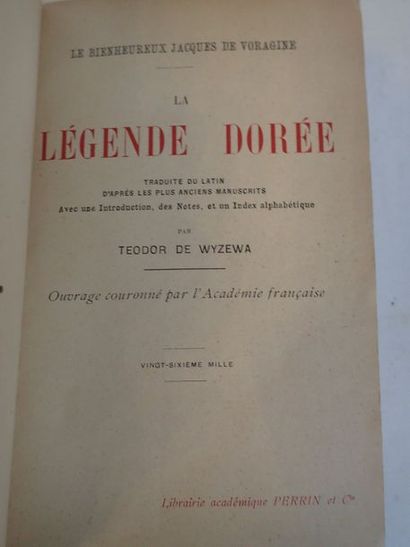 null *Jacques de Voragine. "La Légende Dorée", Librairie Perrin, Paris. Demi-reliure...