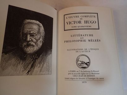 null Victor HUGO. Œuvres complètes, Editions Jean de Bonnot, 1975, Paris. Ensemble...