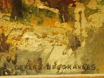null Gérard DESGRANGES (Né en 1919) « Paysage de neige ». Huile sur carton toilé...