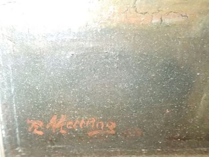null Raoul Edmond METTLING (1876-) " Couple dans un intérieur" huile sur toile signée...