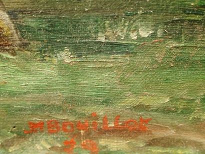 null Léon Barillot (1844-1929) " Paysage à la vache" huile sur toile signée en bas...