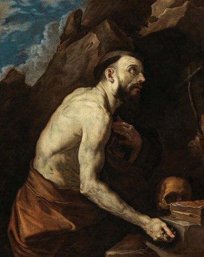 Jusepe de Ribera (Játiva 1591-1652 Naples) 
The Penitent Saint Dominic
, 

oil on... Gazette Drouot