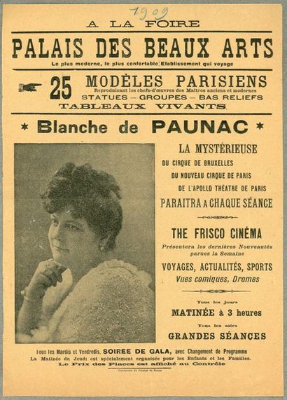 FOIRE DE ROUEN. TROIS AFFICHETTES, 1909. 25 x 21 cm chacune, sous trois passe-pa...