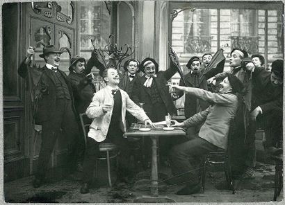 FARCES D'ETUDIANTS, Pathé-Frères. PHOTOGRAPHIE ORIGINALE, 1908. 12,3 x 16,9 cm, FARCES...