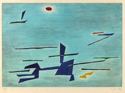 Gustave SINGIER Gustave SINGIER

Digue-espace, 1957, aquatinte, 37,5 x 53 cm, marges...