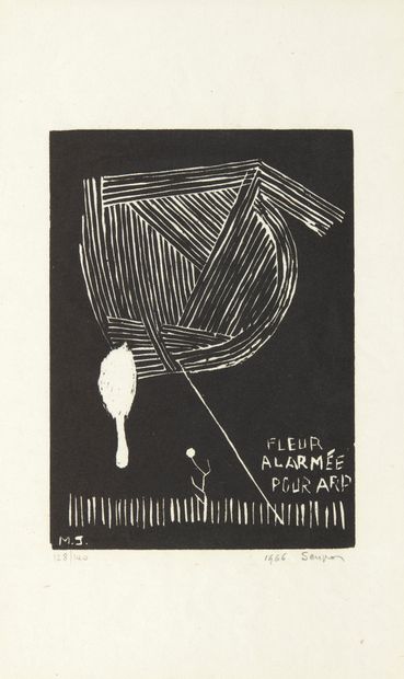 MICHEL SEUPHOR Michel SEUPHOR

Fleur alarmée pour Arp, 1966, bois, 19,5 x 14,5 cm,...
