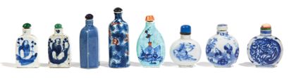 CHINE - XIX/XXe siècle CHINA - XIX/XXth century

Eight porcelain snuff bottles, five...
