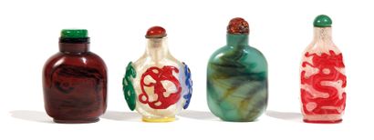CHINE - XIX/XXe siècle CHINA - XIX/XXth century



Four glass snuff bottles, one...
