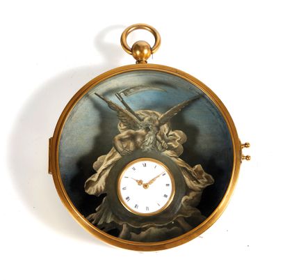 Cadran circulaire à suspendre Circular dial to be suspended

in gilt bronze containing...