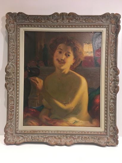 null Félix COURCHÉ (1863-1944)

Retour du bal masqué.

Huile sur toile signée en...