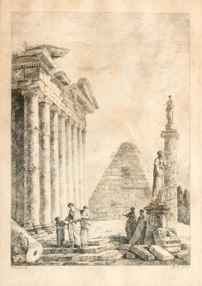 Hubert ROBERT (1733-1808) Hubert ROBERT (1733-1808)

Paysage de ruines. Gravure originale... Gazette Drouot