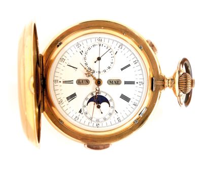 LE PHARE Vers 1900 THE LIGHTHOUSE About 1900

N° 63263

18k (750) gold pocket watch...