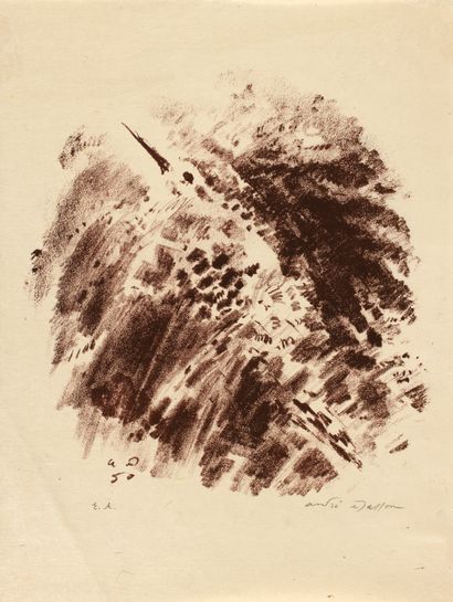 MASSON André MASSON André

Bécasse, 1950

Lithographie en sépia sur Japon

Rare épreuve...