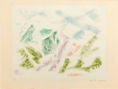 MASSON André MASSON André

Sommets recouverts de nuages II, 1951

Lithographie sur...