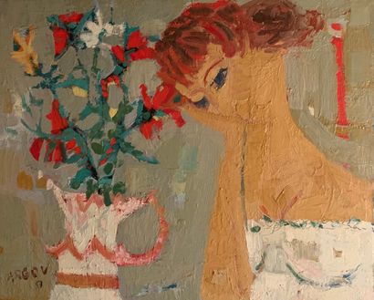 null 
Michael ARGOV (1920-1982)

Femme au bouquet de fleurs

Huile sur toile signée...