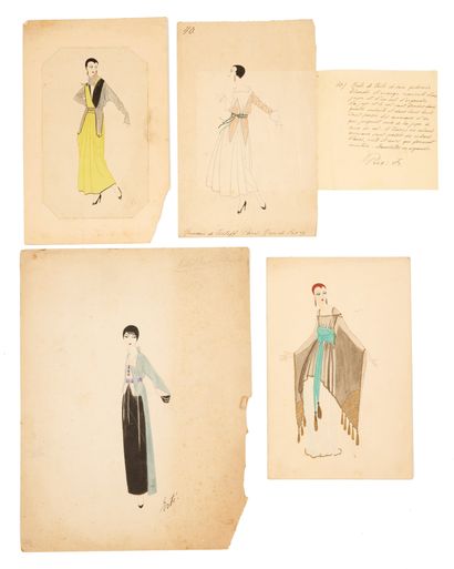 ERTE (1892 - 1990) ou attribué à ERTE (1892 - 1990) or attributed to

Set of 4 watercolors...