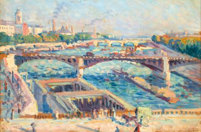 Maximilien Luce (1858-1941) Maximilien LUCE (1858-1941)

La Seine au pont d'Austerlitz

Huile... Gazette Drouot