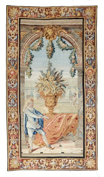 Tapisserie Tapestry 

of the Manufacture of Potsdam, with polychrome decoration...