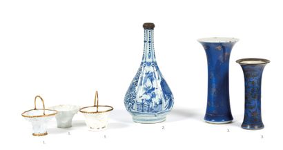 Chine : Chine : 
Vase à six compartiments pour le marché perse, décoré en bleu, de...