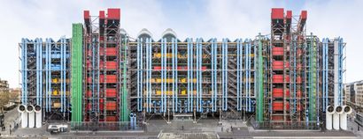 Sergio GRAZIA "La façade Est du Centre Pompidou, Paris" Photographie - 2021 - 120...