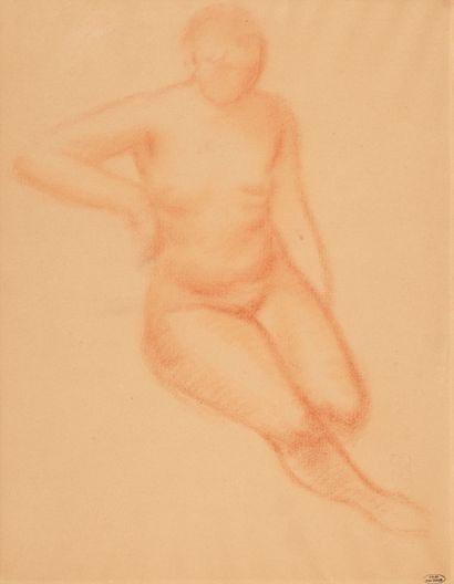 André DERAIN (1880-1954) André DERAIN (1880-1954)
Female nude
Drawing with red chalk,...