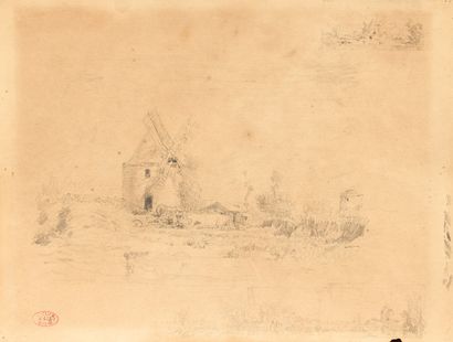 Félix ZIEM (1821-1911) Félix ZIEM (1821-1911)
Moulin et études
Dessin au crayon,...