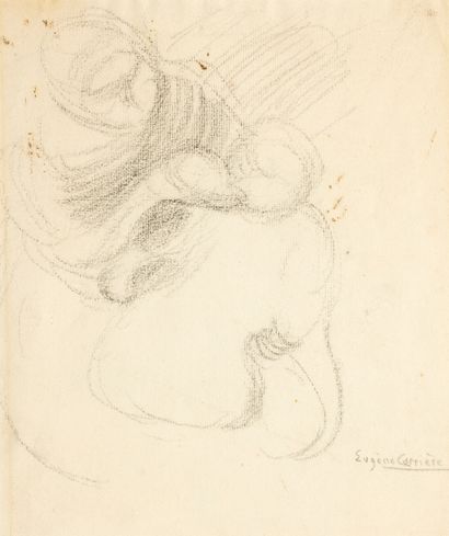 Eugène CARRIERE (1849-1906) Eugène CARRIERE (1849-1906)
Maternity.
Pencil drawing...