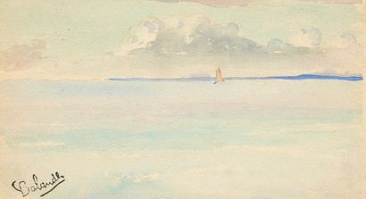 Gaston BALANDE (1880-1971) Gaston BALANDE (1880-1971)
Horizon line on the mast
Watercolor,...