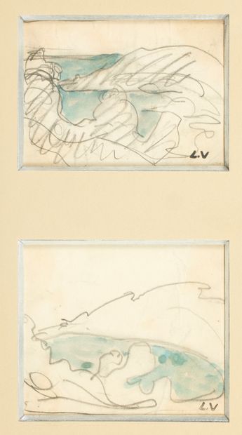 Louis VALTAT (1869-1952) Louis VALTAT (1869-1952)
Mer et rochers.
Deux dessins au...