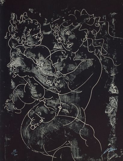 ERNI ERNI
Petite maternité, 1970, lithographie ou offset, feuille 64,5 x 49,5 cm,...