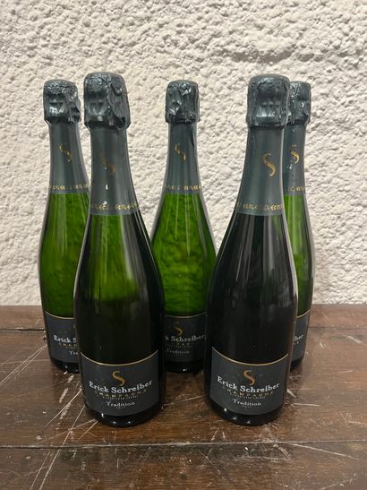 5 bouteilles Champagne Erick Schreiber Tradition...