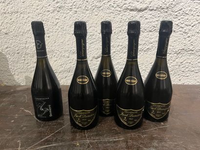null 5 bouteilles 4 bouteilles Champagne Jack Demière Grande réserve brut, 1 étiquette...