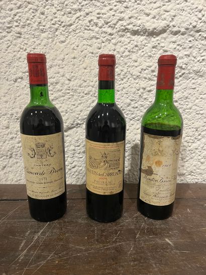 null 3 bouteilles 1 bouteille Château Mouton Baron Philippe 1969 Pauillac, niveau...