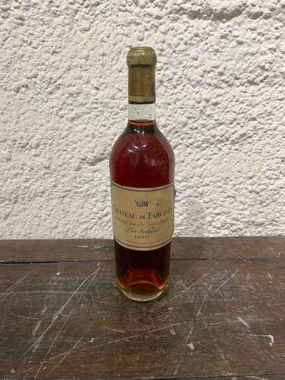 null 1 bouteille Château de Fargues 1950 Sauternes, étiquettes légèrement tachée,...