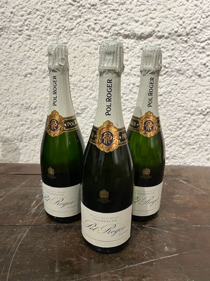 3 bouteilles Champagne Pol Roger Extra brut...