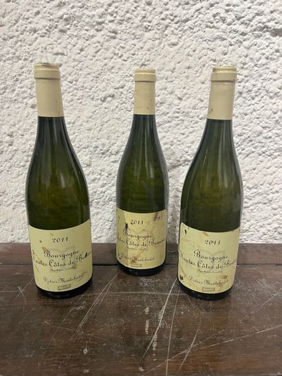 null 3 bouteilles Bourgogne Hautes Côtes de Beaune 2011 Didier Montchavet, étiquettes...