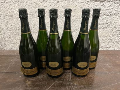 null 6 bouteilles Champagne Michel Baujean Réserve 1993 niveau à la coiffe