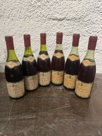 null 6 bouteilles 3 bouteilles Auxey-Duresses 1976 Alfred Dupont, niveaux : 1 à 3...
