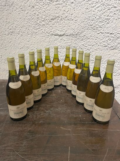null 12 bouteilles Chablis 1er Cru Vau de Vey 1991 J.M Beau, niveaux : 3 à 3 cm,...