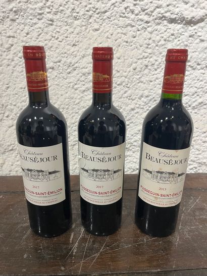 null 3 bouteilles 1 bouteille Château Beauséjour 2015 Puisseguin-Saint-Emilion, étiquette...