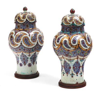 Two large jars, khabia, forming pair, in...
