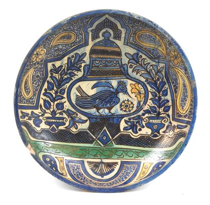Dish with the bird. Very large earthenware...