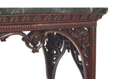 null Table
Rectangular mahogany table, molded and carved with piasters, palmettes,...