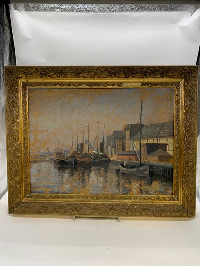 null Early 20th century French school
Dieppe, the quays
Oil on card signed lower...