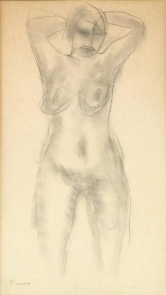 JEAN FAUTRIER (1898-1964) «Nu», 1926 Fusain signé en bas à gauche 41.7 x 23.3 cm...