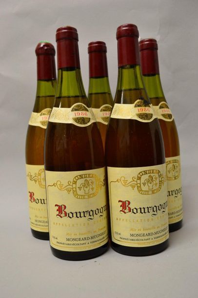 5 Bouteilles Bourgogne 1986 Mongeard-Mugneret,...