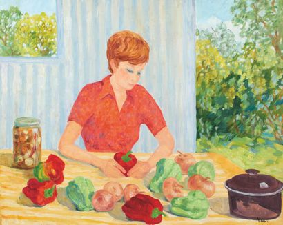 null Marie-Lucie NESSI VALTAT (1910-1992)
Les conserves
Oil on canvas signed lower...