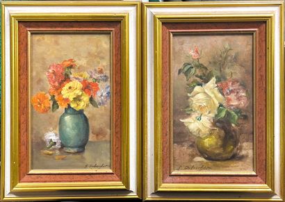 null Gustave DUBOUCHET (1867 - 1940)
Vase of flowers
Pair of oils on panels signed...