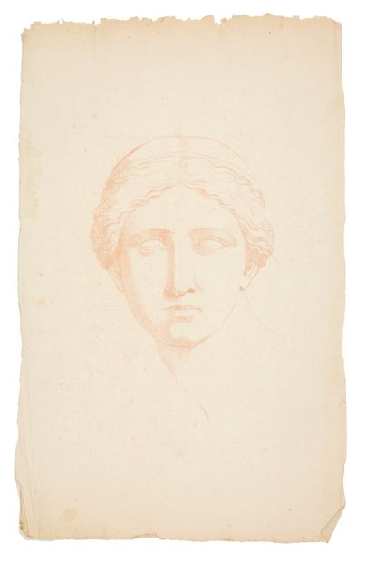  Anne-Louis GIRODET de ROUSSY-TRIOSON (1767-1824)
Etude d’une tête de statue antique
Sanguine
42... Gazette Drouot